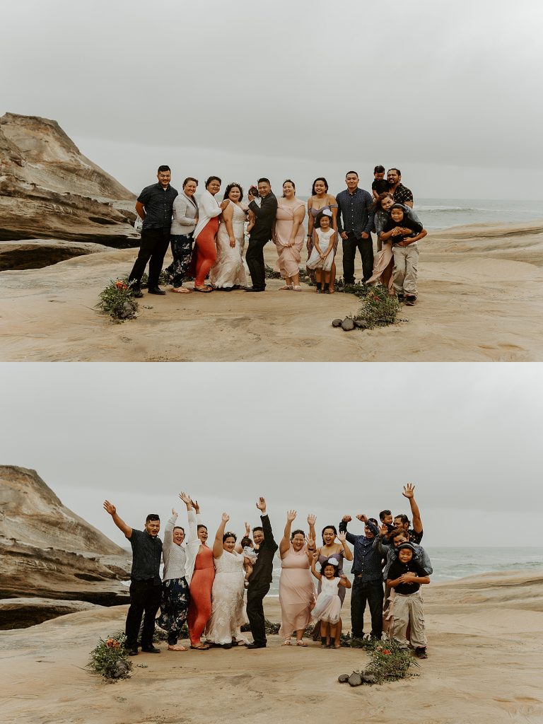 Intimate Elopement in Cape Kiwanda with Friends and Family