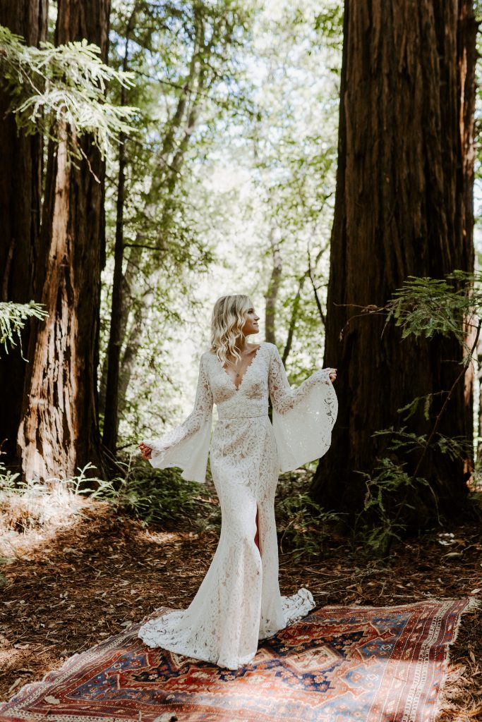 Redwoods Boho Elopement Bride