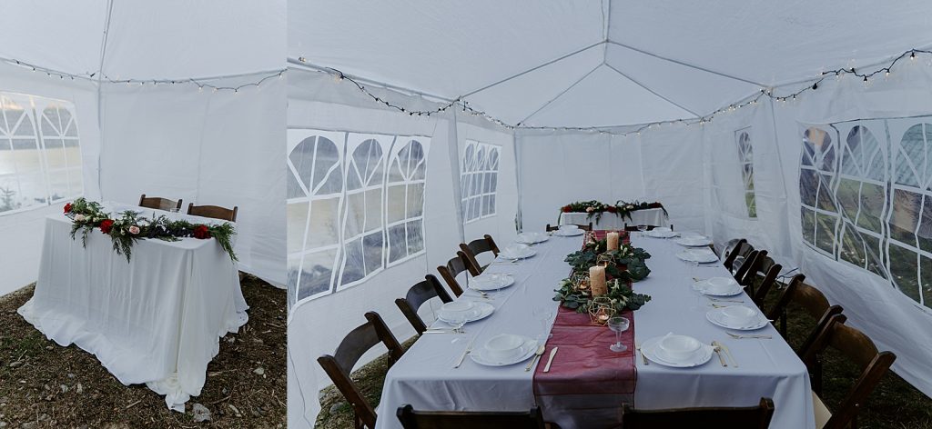 Airbnb tent elopement reception