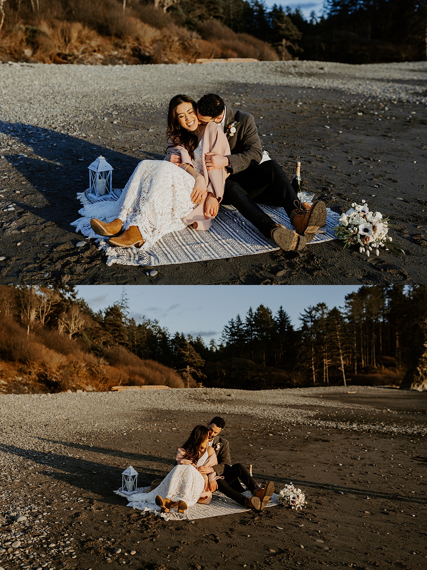 elopement picnic on the washington coast