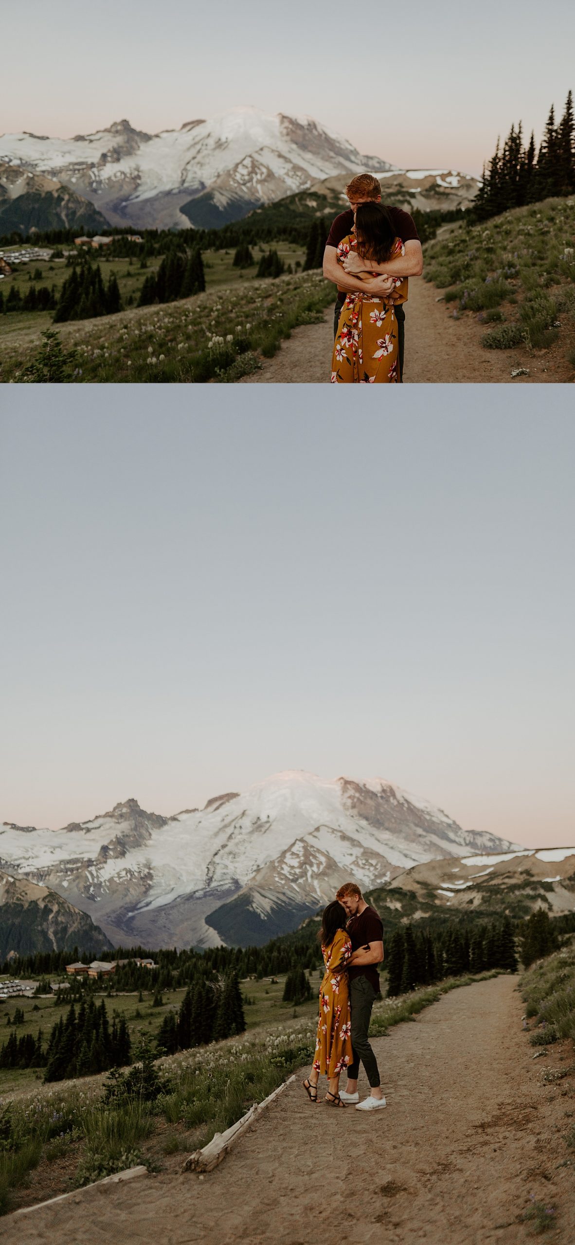 Sunrise Mount Rainier Engagement