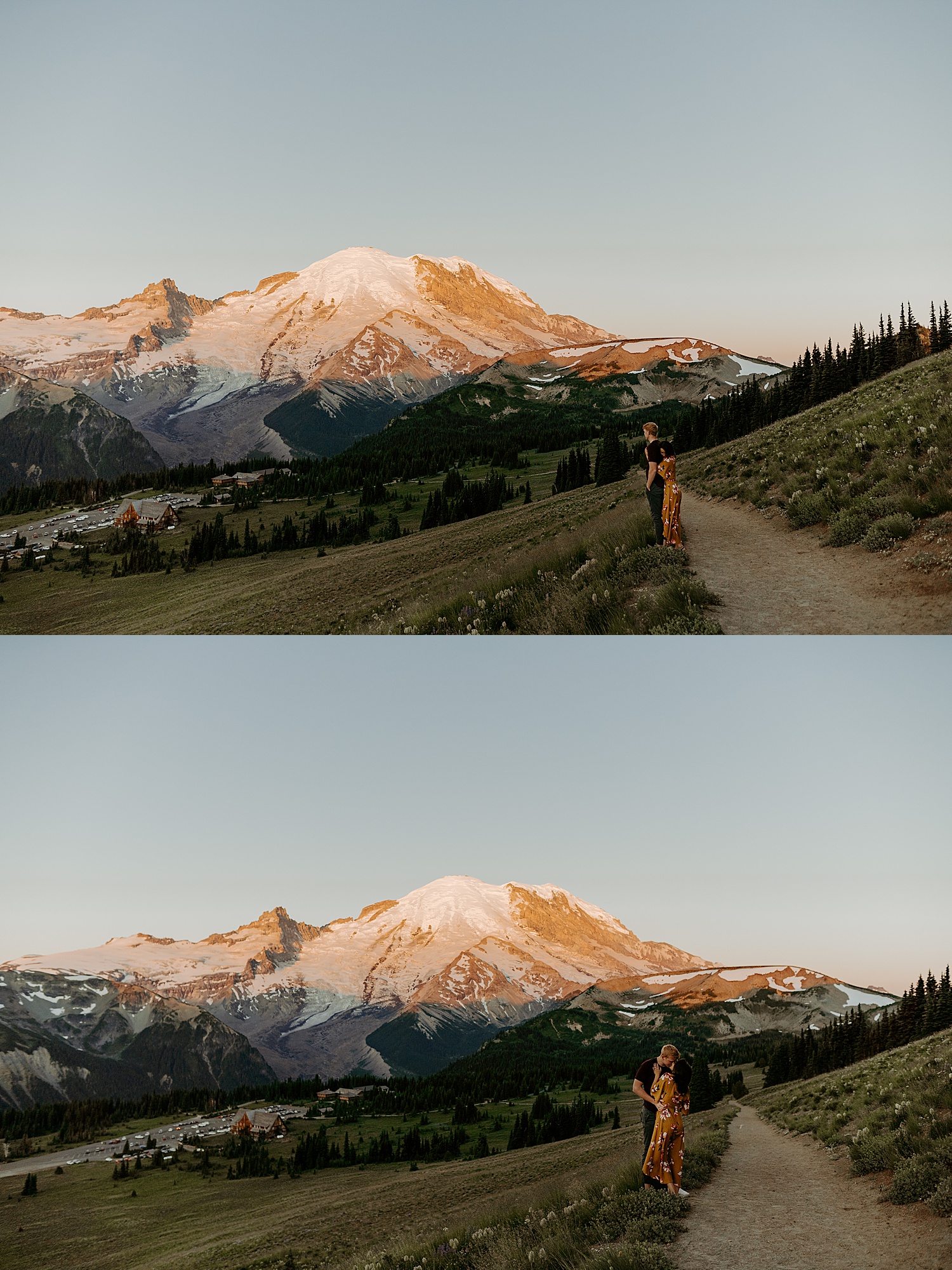 Sunrise Mount Rainier Engagement