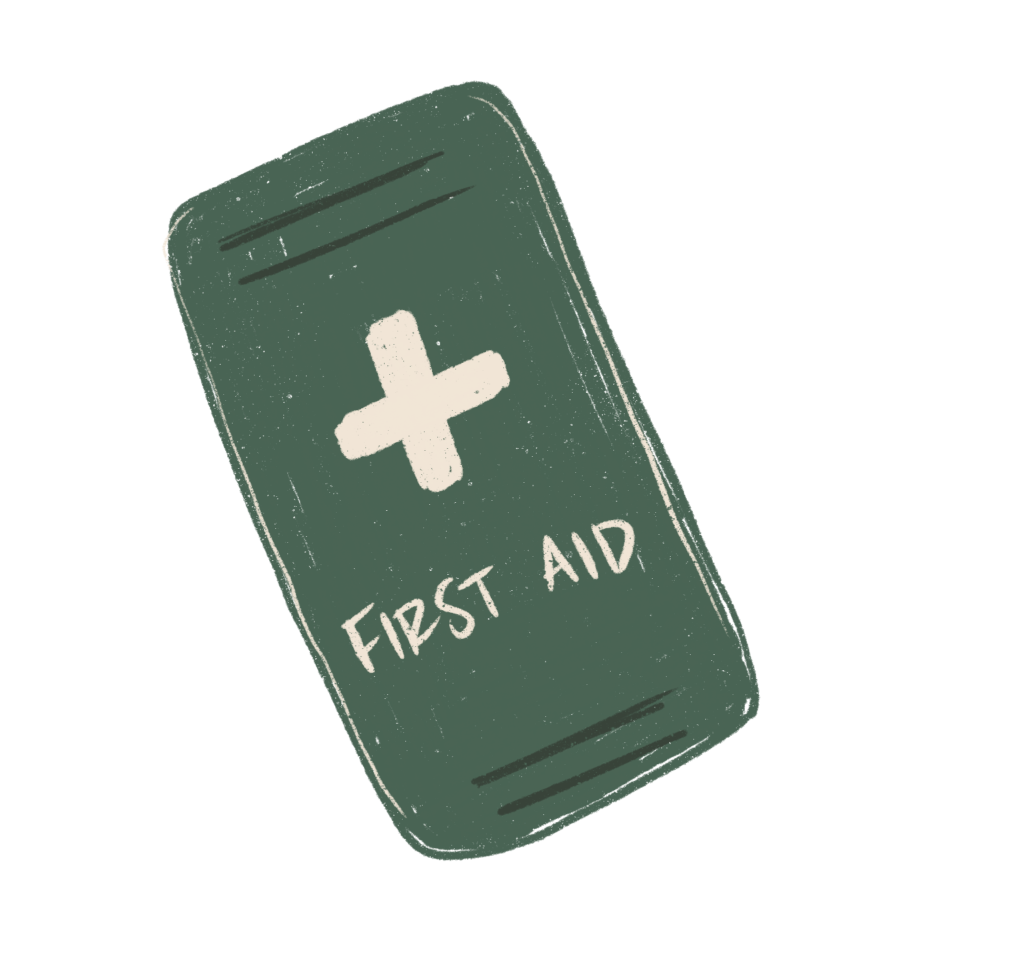 Hand drawn first aid kit by Native Brush Design