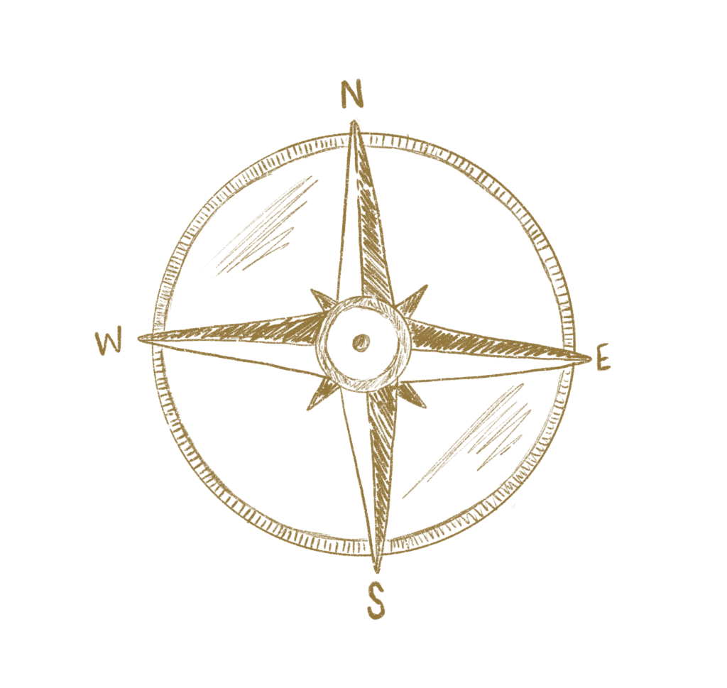 Hand drawn compass by Native Brush Design