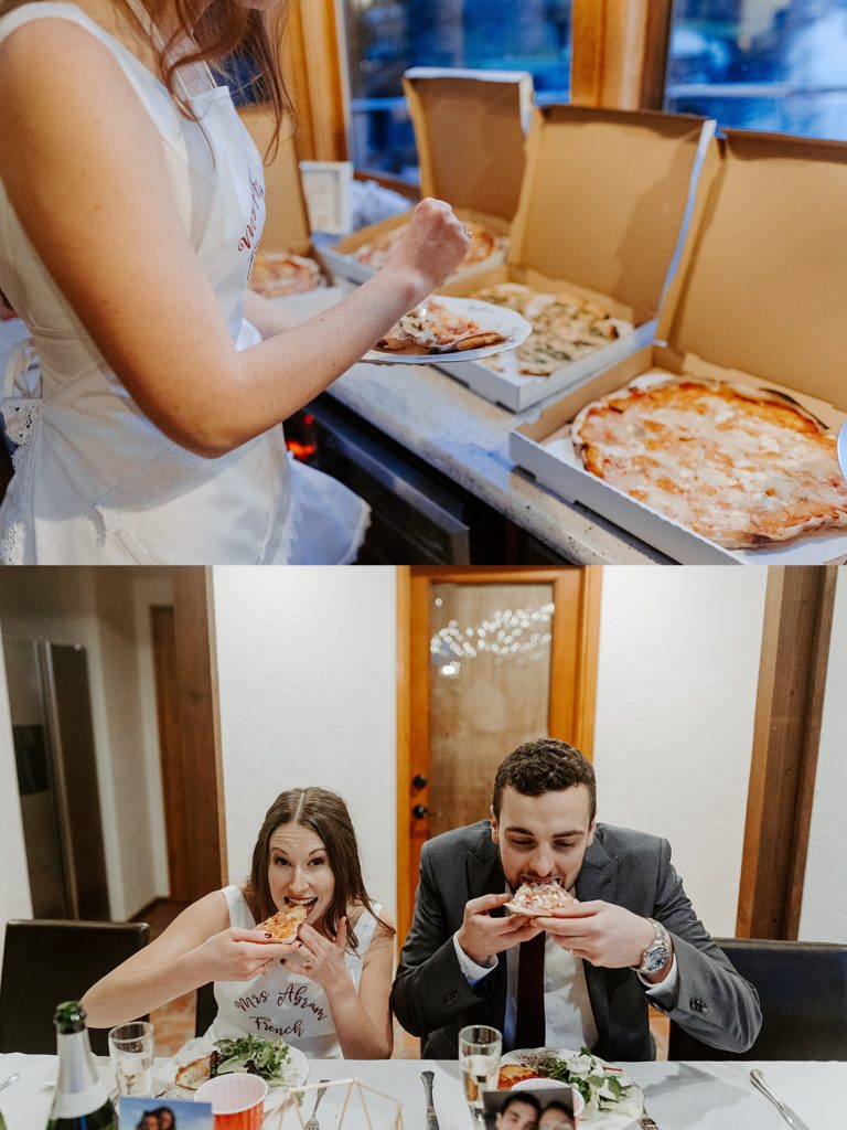 Wedding pizza celebration