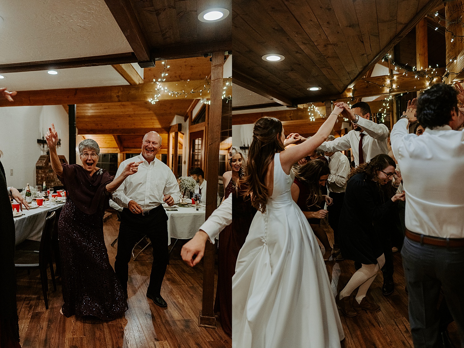 Wedding reception celebration and dancing