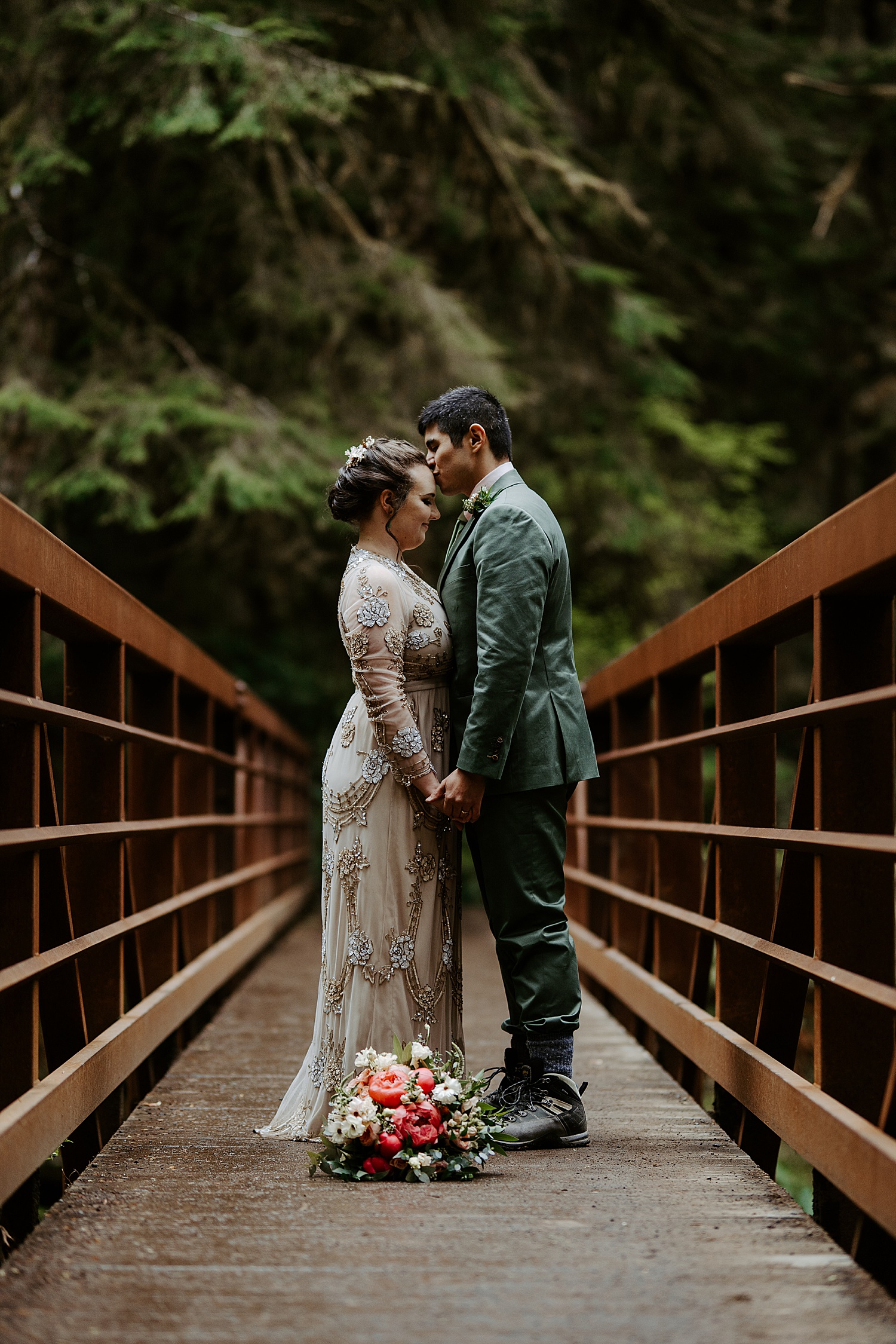olympic national park forest elopement couples portrait