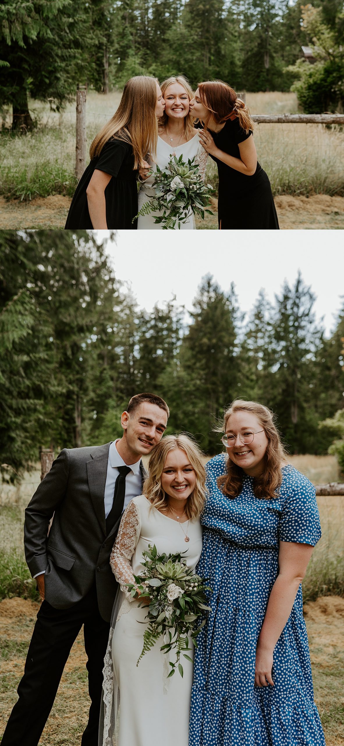 bride and groom friend portraits