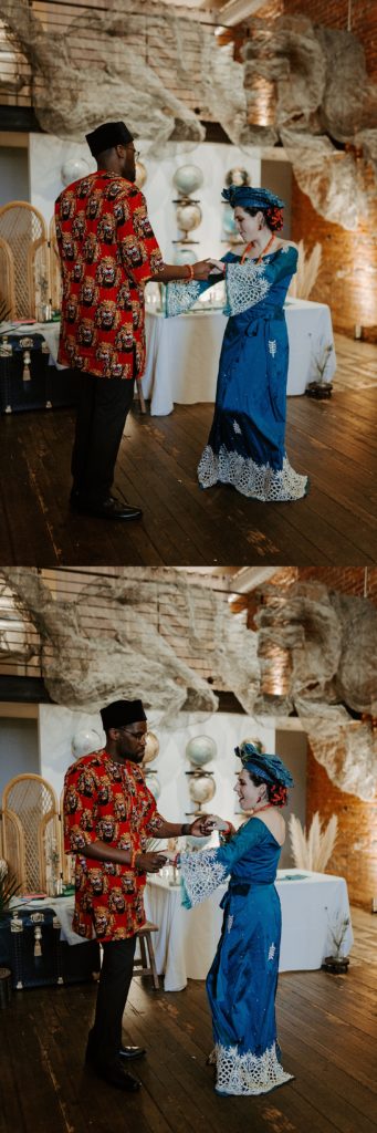 bride and groom's first dance together