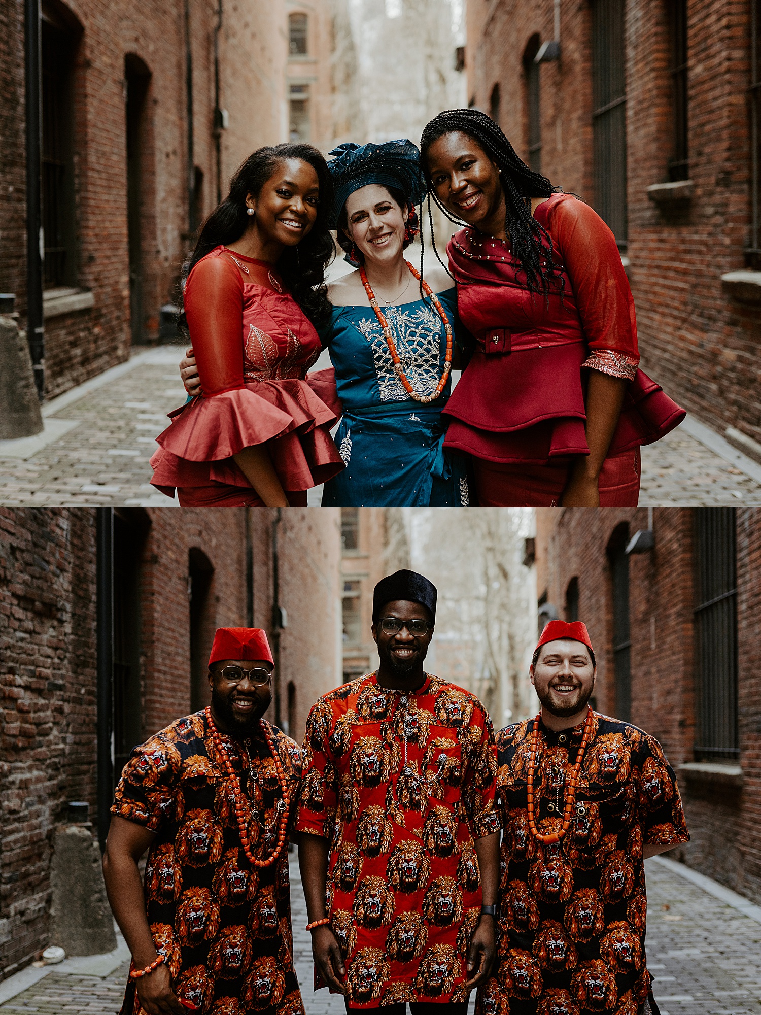 family portraits in traditional Igbo attire