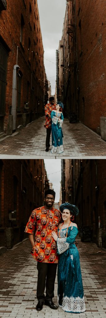 urban bride and groom portraits in Seattle