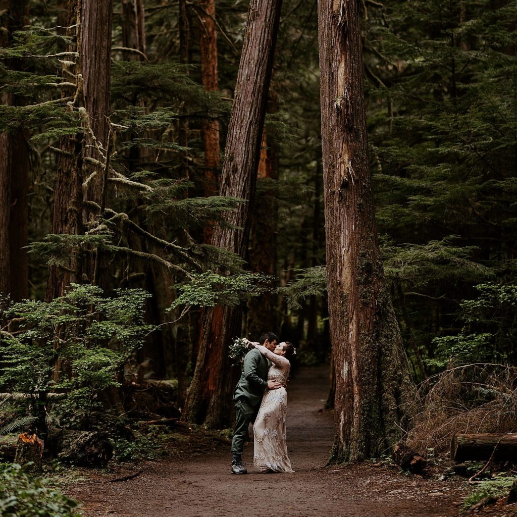 olympic national park forest elopement couples portrait