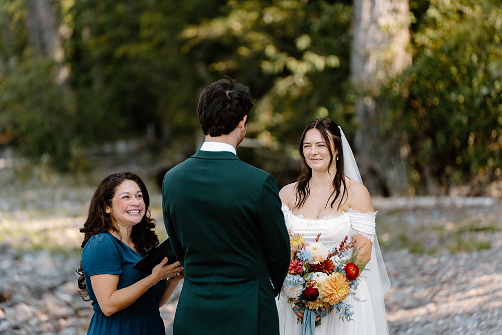Bride and groom's wedding ceremony with an officiant from Best Day Officiants in Montana