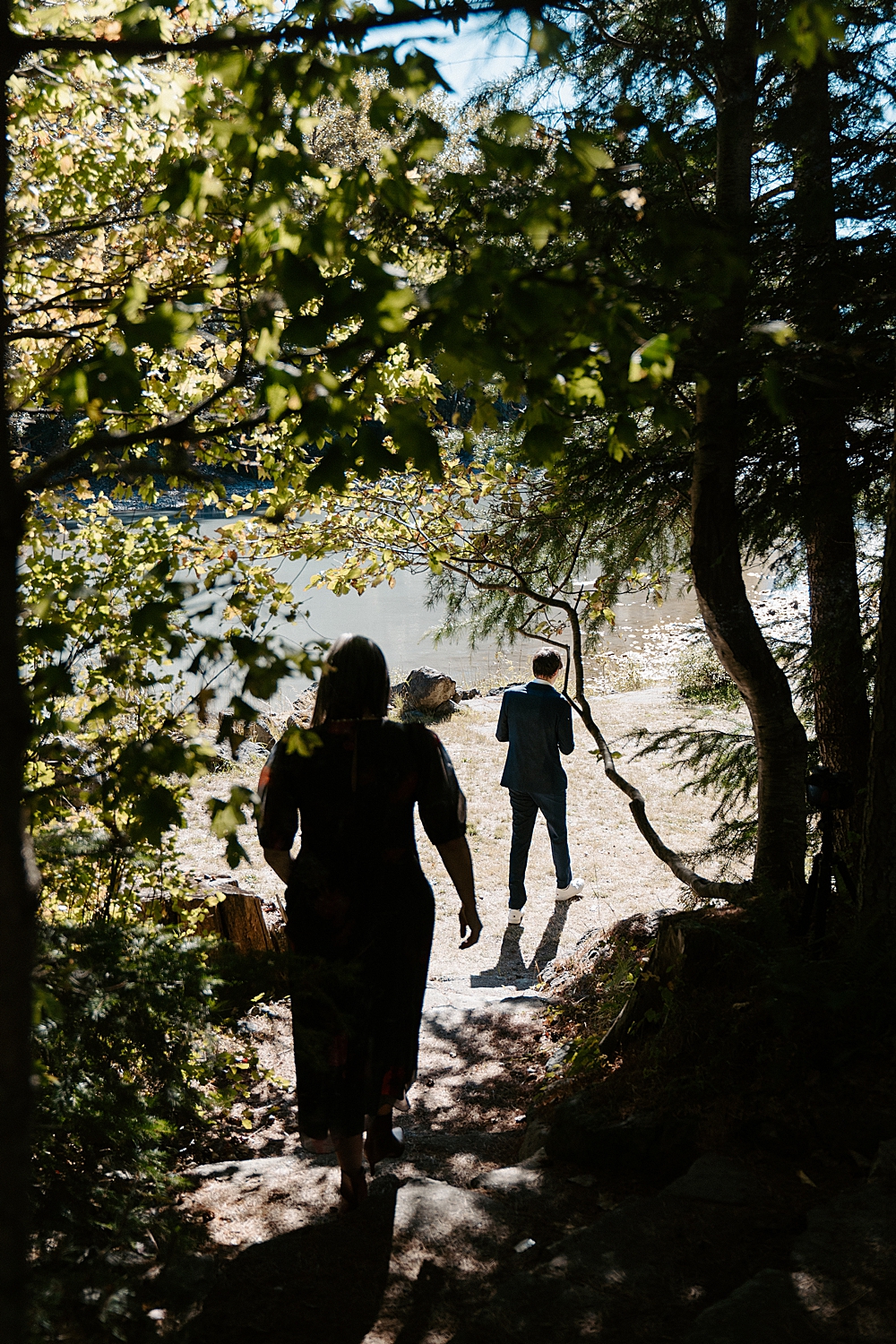 Mother of the bride and groom walking out to the ceremony space.
