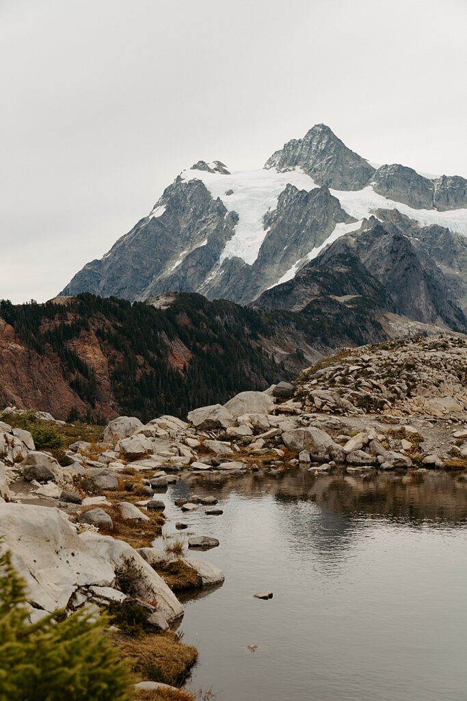 Fall at Artist Point with the view of Mount Shuksan.